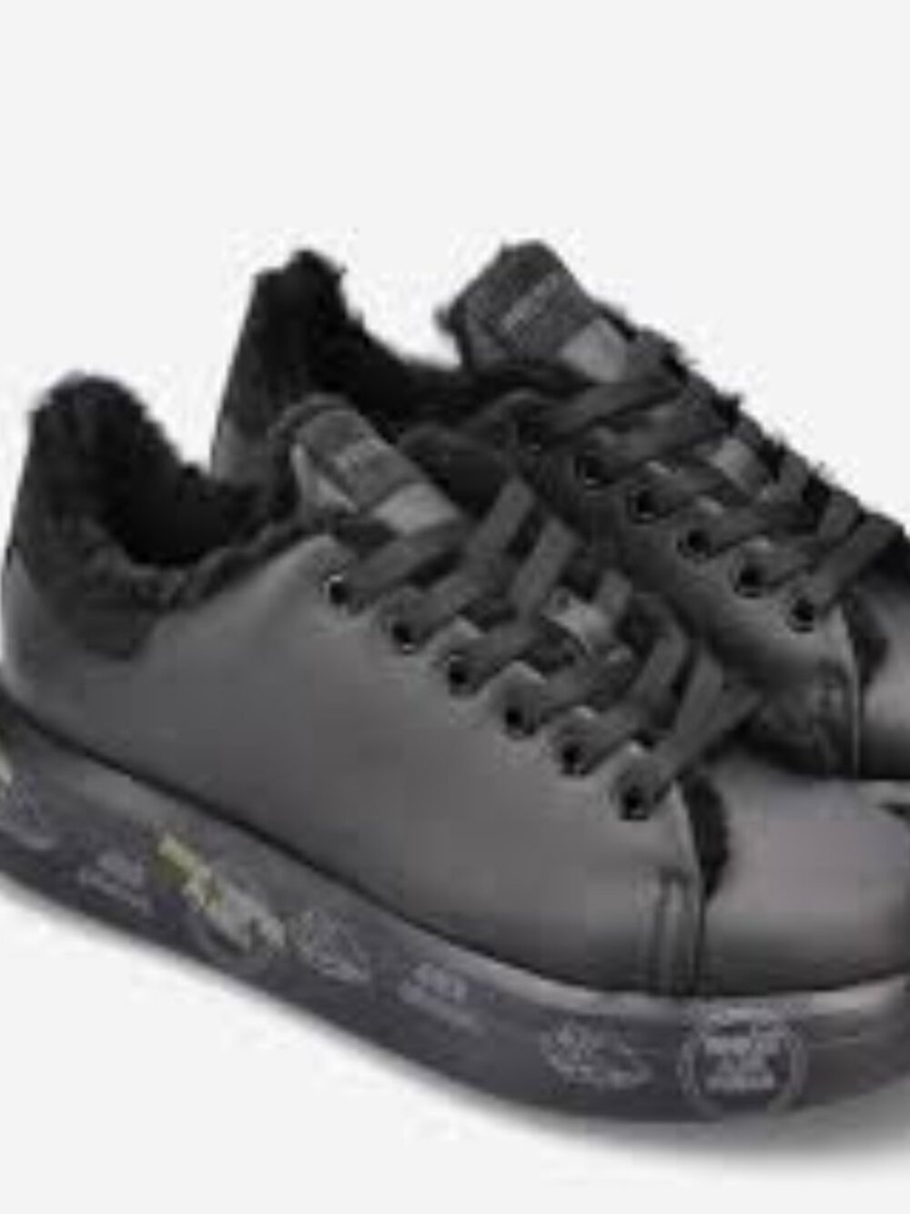 NEW PREMIATA BELLE 5074 Black Fur Lined Sneaker Size EU39